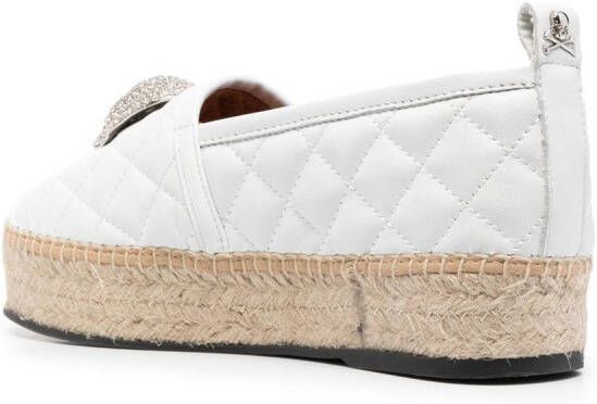 Philipp Plein Espadrilles verfraaid met doodskop Wit