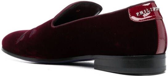 Philipp Plein Fluwelen loafers Rood