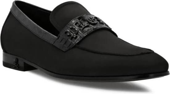 Philipp Plein Gothic leren loafers Zwart