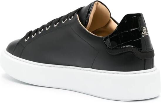 Philipp Plein Hexagon leren sneakers Zwart