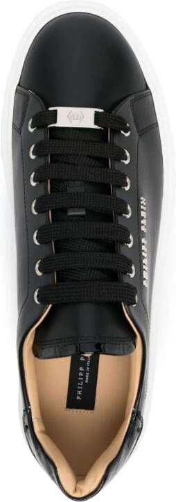 Philipp Plein Hexagon leren sneakers Zwart