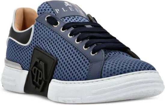 Philipp Plein Hexagon sneakers met metallic-effect Blauw