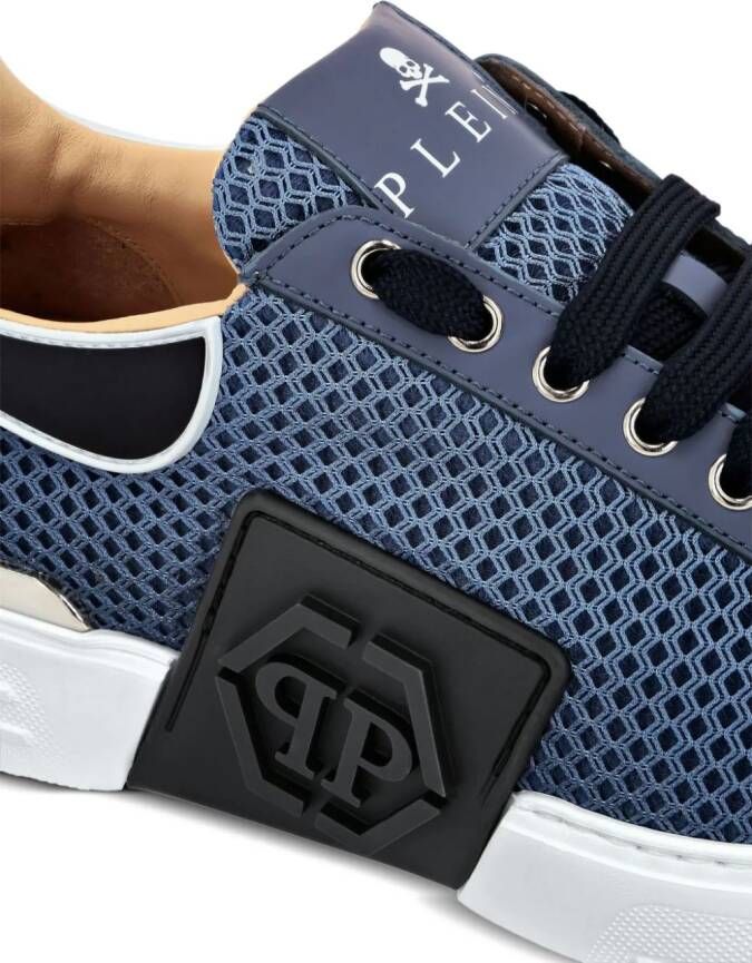 Philipp Plein Hexagon sneakers met metallic-effect Blauw