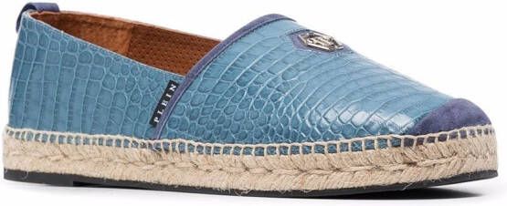 Philipp Plein Leren espadrilles Blauw