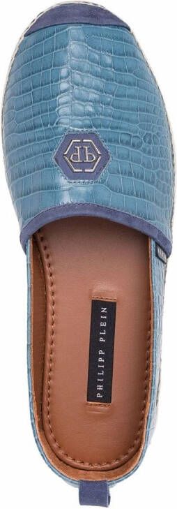 Philipp Plein Leren espadrilles Blauw