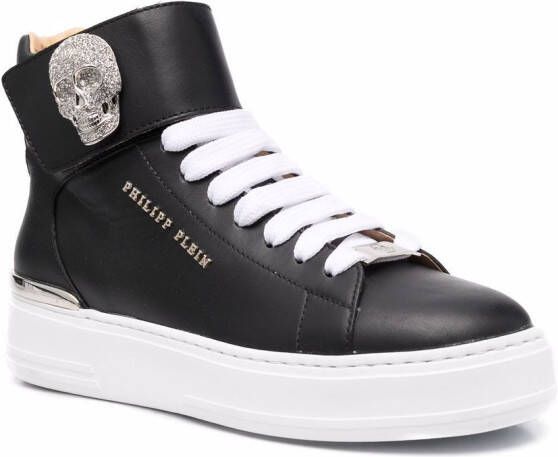 Philipp Plein Leren sneakers Zwart