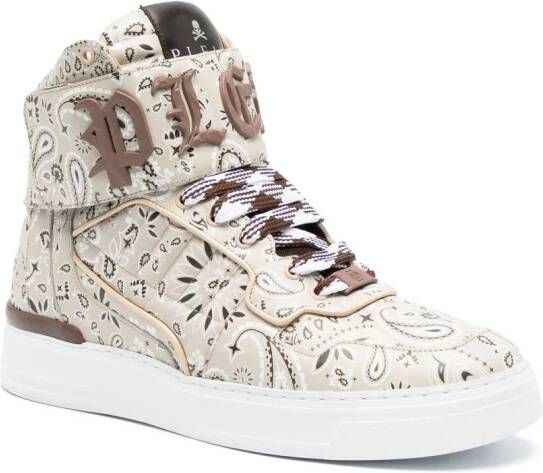 Philipp Plein Sneakers met paisley-print Beige