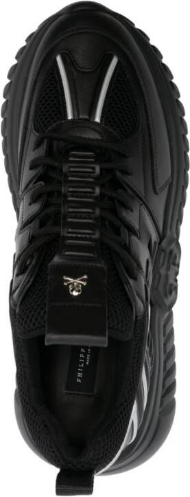 Philipp Plein Runner sneakers met vlakken Zwart