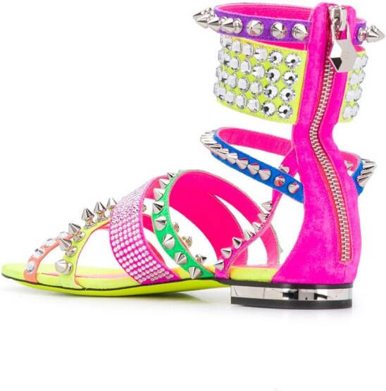 Philipp Plein Sandalen met colourblocking Roze