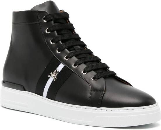 Philipp Plein Skid leren sneakers Zwart