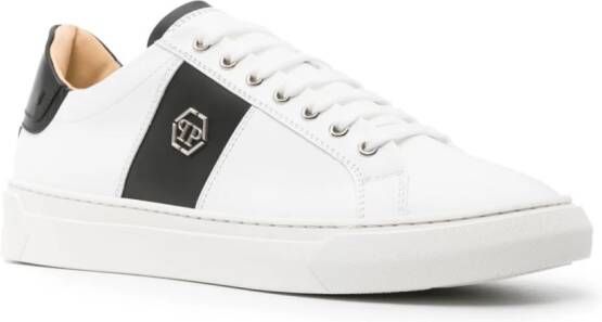 Philipp Plein Sneakers met logoplakkaat Wit