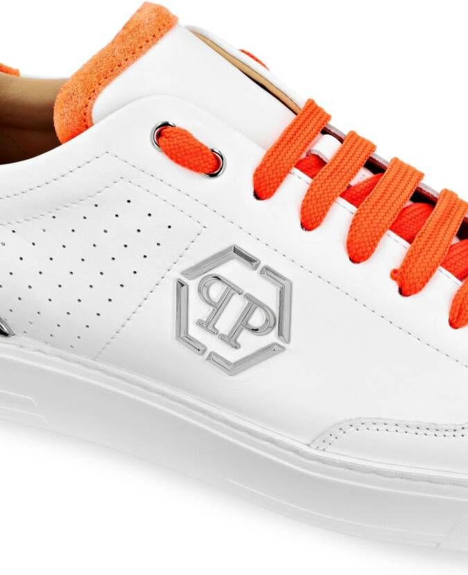 Philipp Plein Sneakers met logoplakkaat Wit