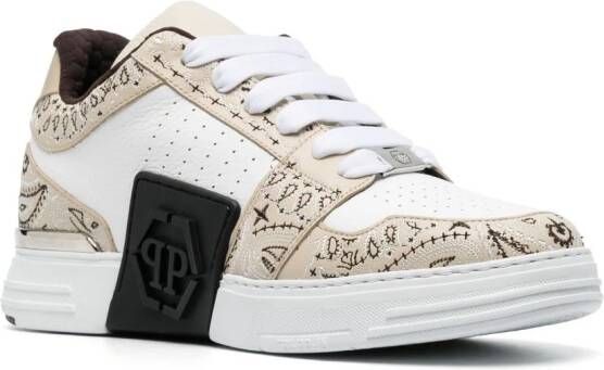 Philipp Plein Sneakers met paisley-print Wit