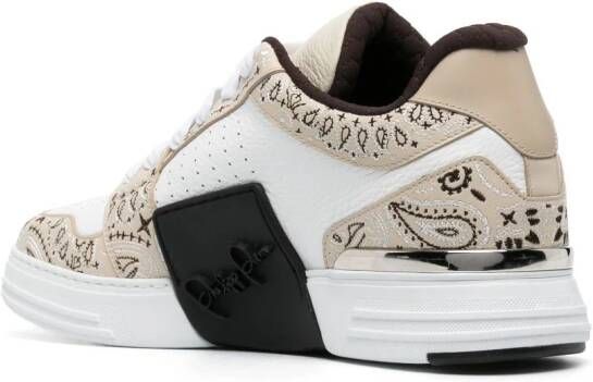 Philipp Plein Sneakers met paisley-print Wit