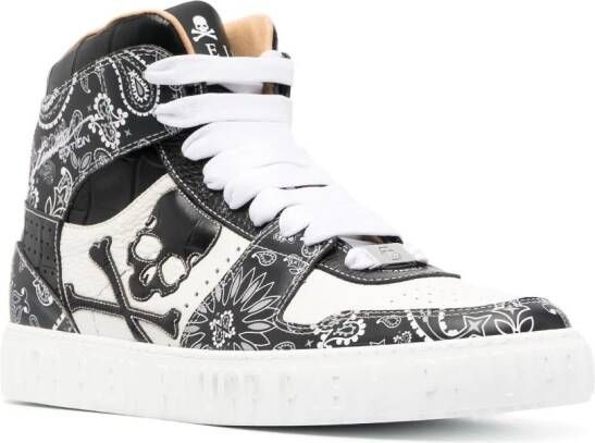 Philipp Plein Sneakers met paisley-print Zwart