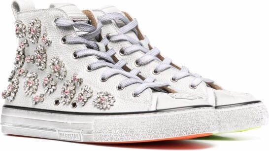 Philipp Plein Sneakers verfraaid met kristal Wit