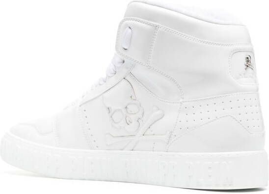 Philipp Plein Super Street Skull Bones high-top sneakers Wit