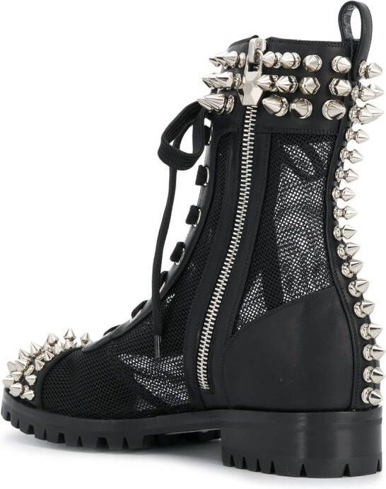 Philipp Plein Veterlaarzen met studs Zwart