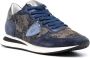 Philippe Model Paris Sneakers met leren vlakken Blauw - Thumbnail 2