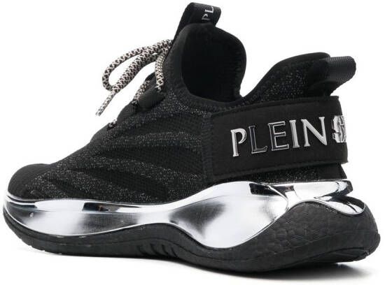 Plein Sport Contrasterende sneakers Zwart