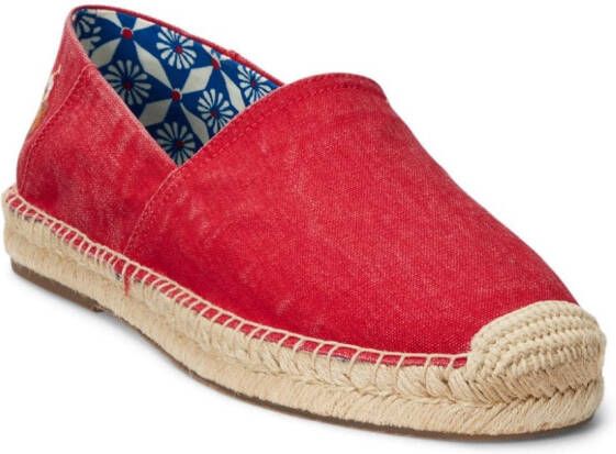 Polo Ralph Lauren Cevio espadrilles met geborduurd logo Rood