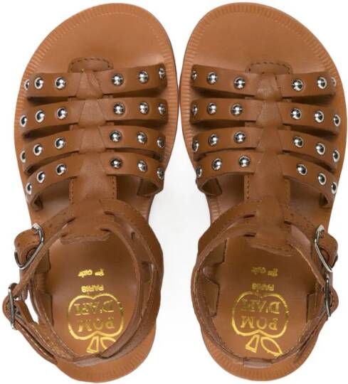 Pom D'api Sandalen verfraaid met studs Bruin