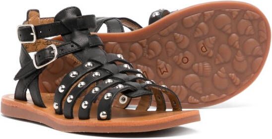 Pom D'api Sandalen verfraaid met studs Zwart