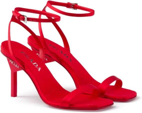 Prada Rene sandalen met geometrische hak Rood