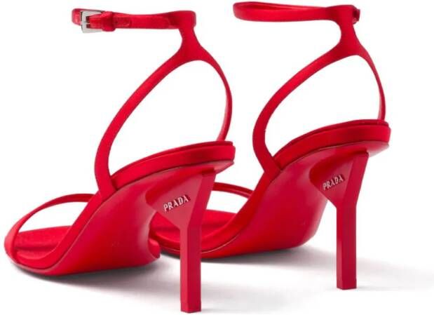 Prada Rene sandalen met geometrische hak Rood