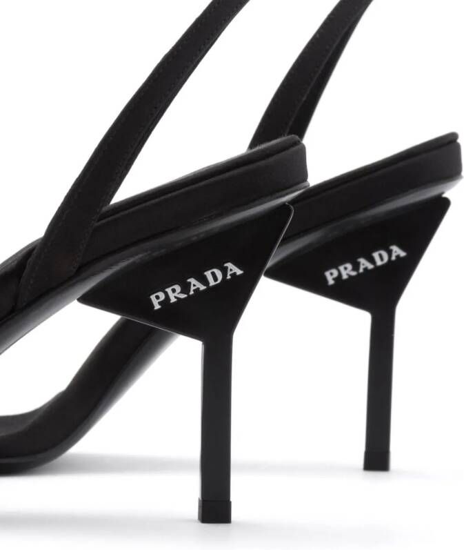 Prada Rene sandalen met geometrische hak Zwart