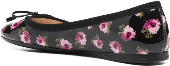 Prada Ballerina's met bloemenprint Zwart