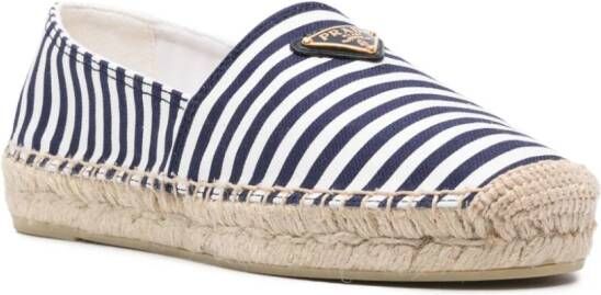 Prada Gestreepte espadrilles Blauw