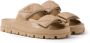 Prada Gevoerde slippers met logo Beige - Thumbnail 2