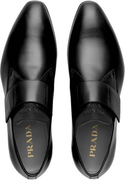 Prada Leren derby schoenen Zwart