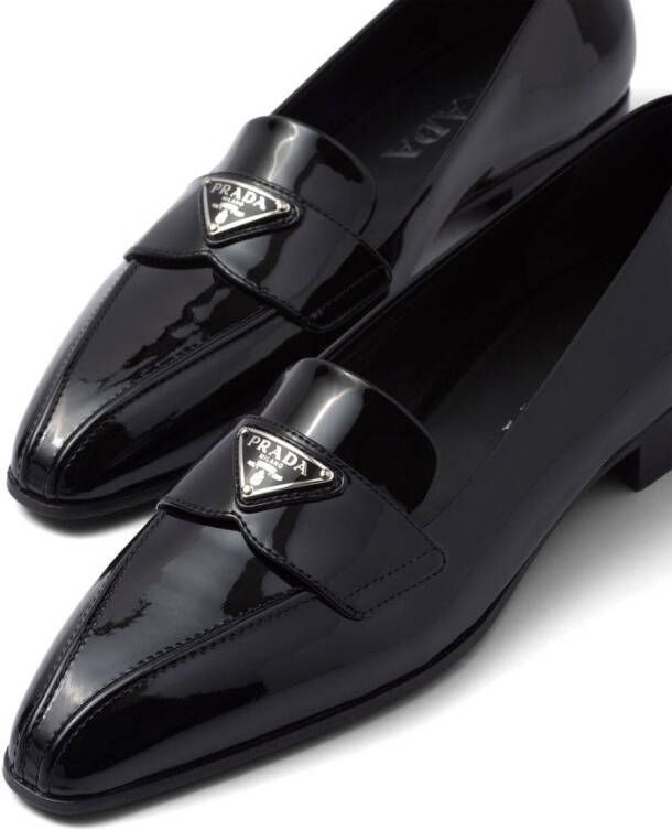 Prada Leren loafers Zwart