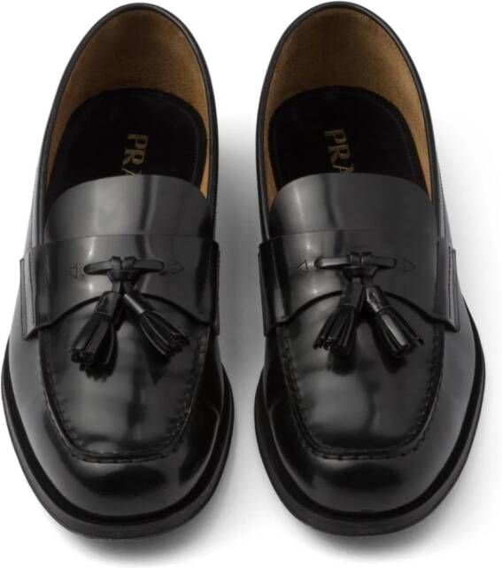 Prada Leren loafers Zwart