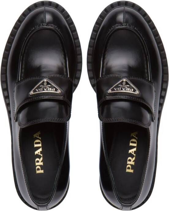 Prada Leren sneakers Zwart