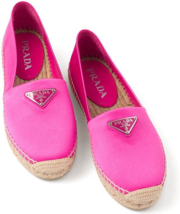 Prada Espadrilles met logoplakkaat Roze