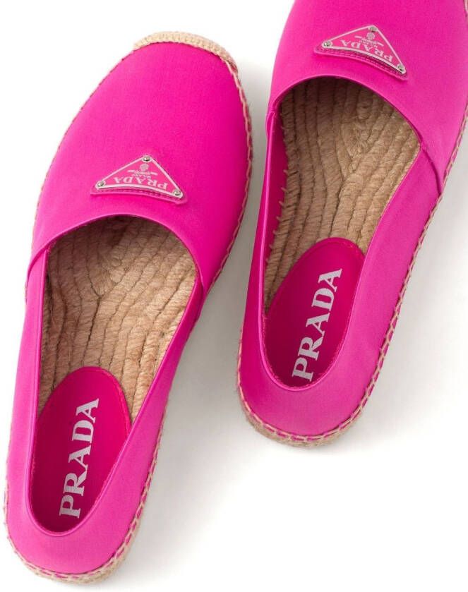 Prada Espadrilles met logoplakkaat Roze