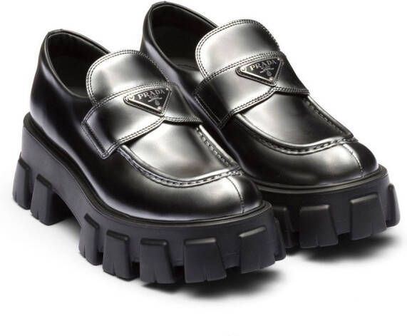 Prada Moonlith leren loafers met ombré-effect Zwart