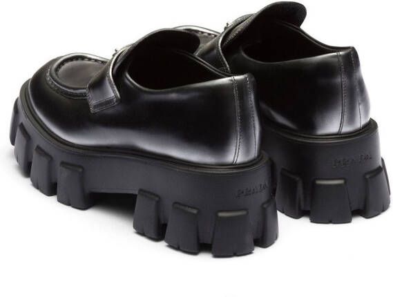 Prada Moonlith leren loafers met ombré-effect Zwart