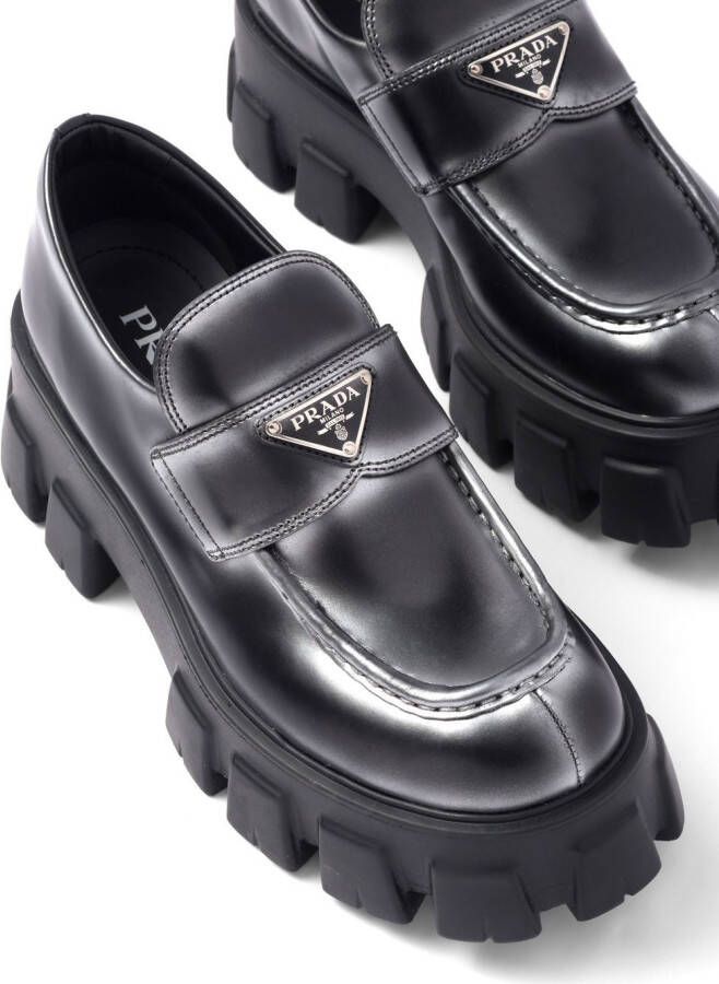 Prada Moonlith leren loafers met ombré-effect Zwart