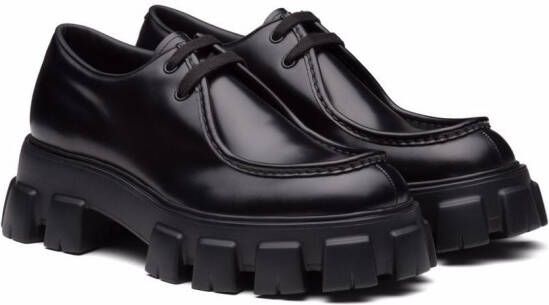 Prada Monolith veterschoenen Zwart