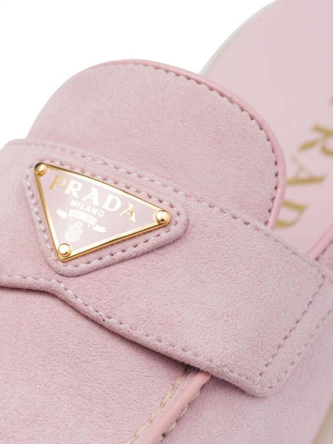 Prada Muiltjes met logoplakkaat Roze