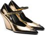 Prada Mary Jane pumps met puntige neus Goud - Thumbnail 2