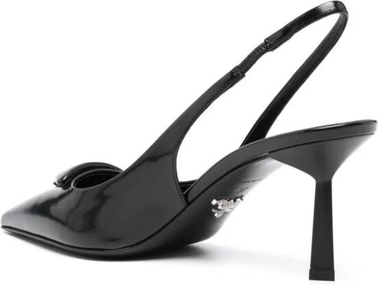 Prada Pumps met triangel logo Zwart