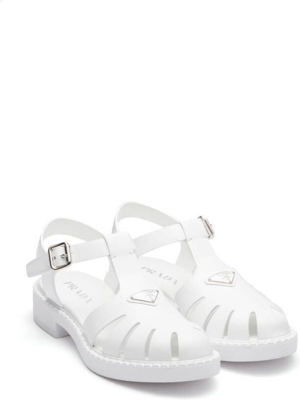 Prada Sandalen met logo Wit