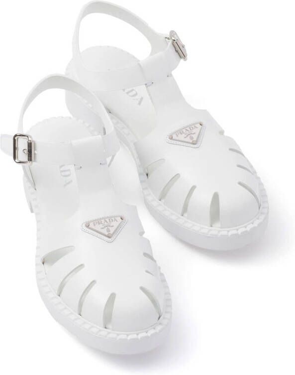 Prada Sandalen met logo Wit