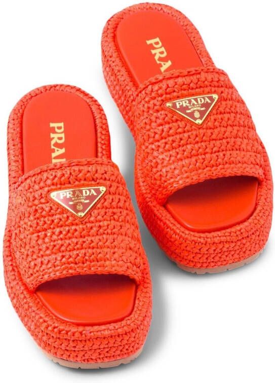 Prada Sandalen met plateauzool Oranje