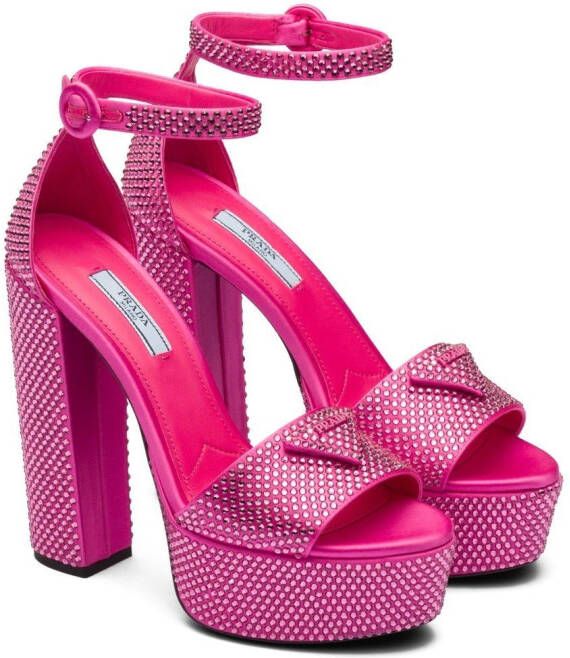 Prada Sandalen met plateauzool Roze